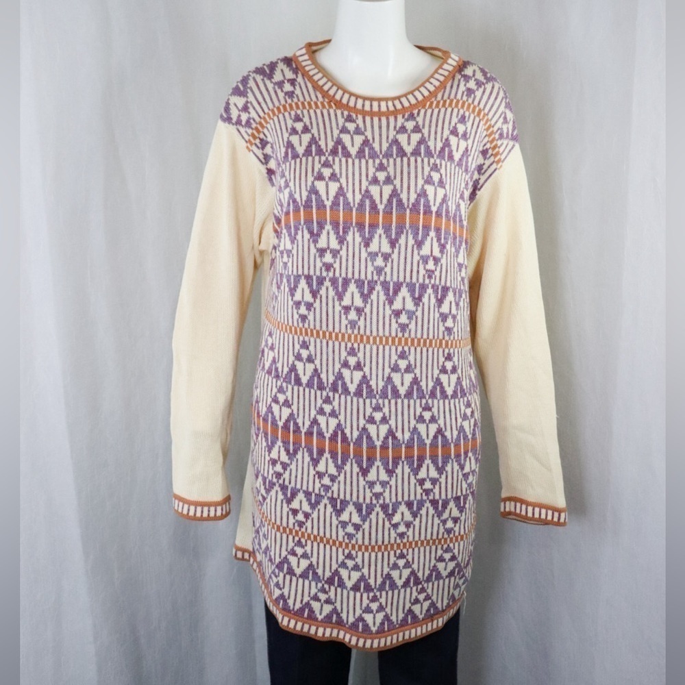ALIA Argyle Knit Sweater Tunic Dress